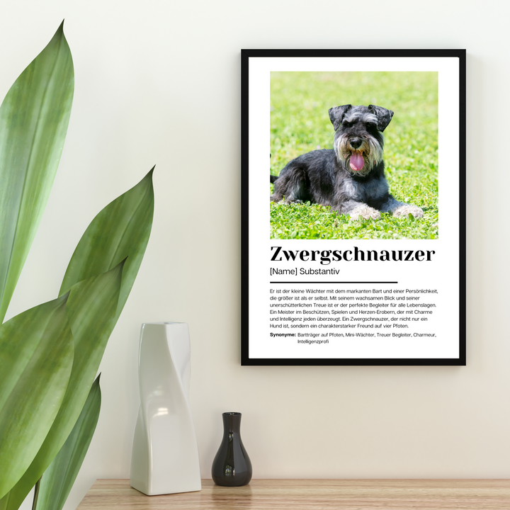 Fotoposter Definition Zwergschnauzer personalisiert