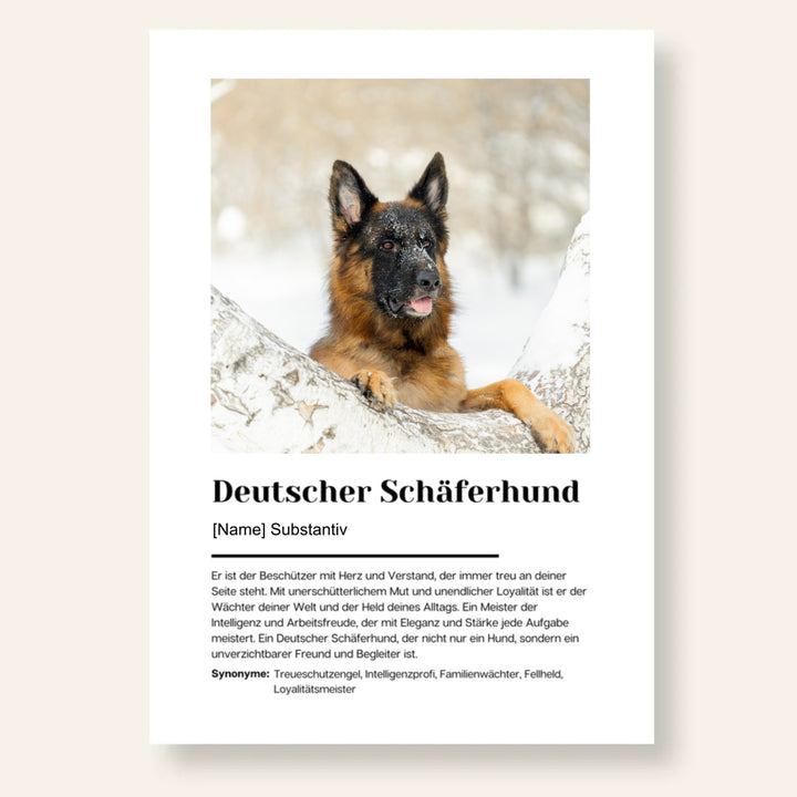 Fotoposter Definition Deutscher Schäferhund personalisiert