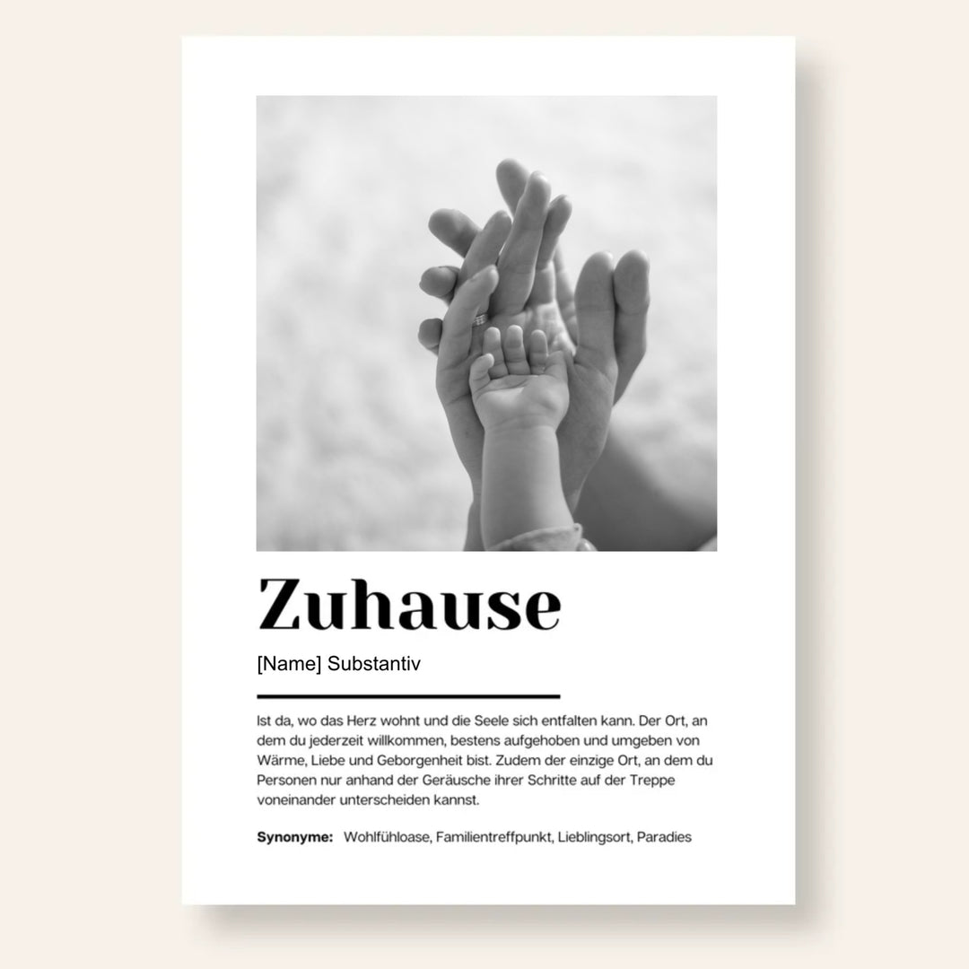 Fotoposter Definition ZUHAUSE personalisiert
