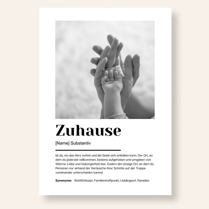 Fotoposter Definition ZUHAUSE personalisiert