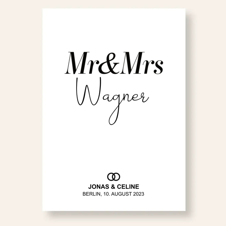 Poster Mr & Mrs 01 personalisiert