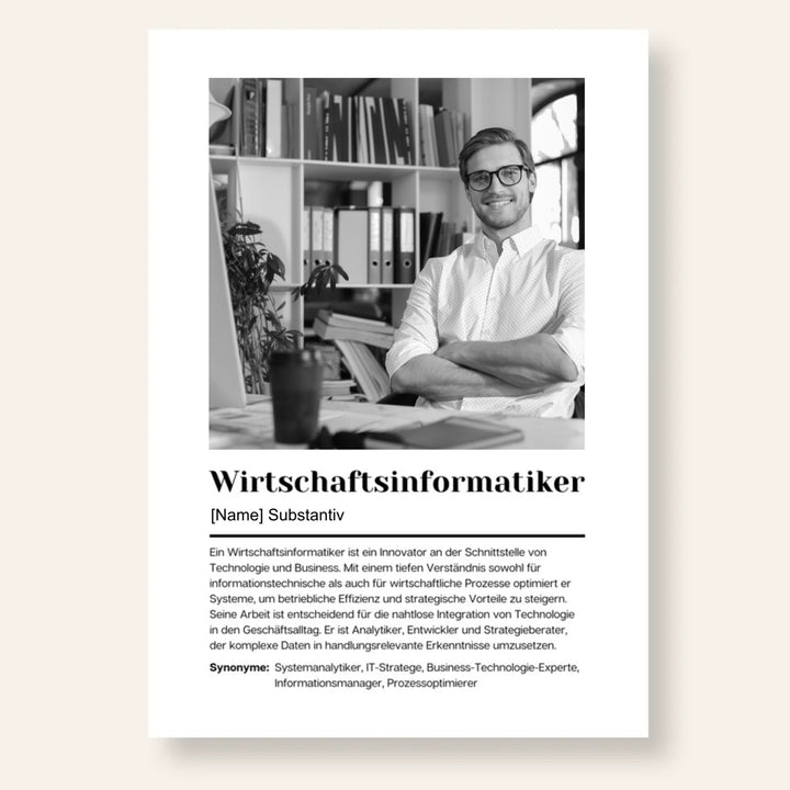 Fotoposter Definition WIRTSCHAFTSINFORMATIKER personalisiert