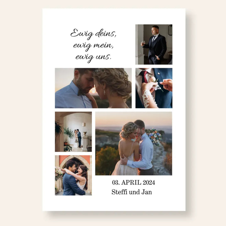 Poster Fotocollage HOCHZEIT personalisiert