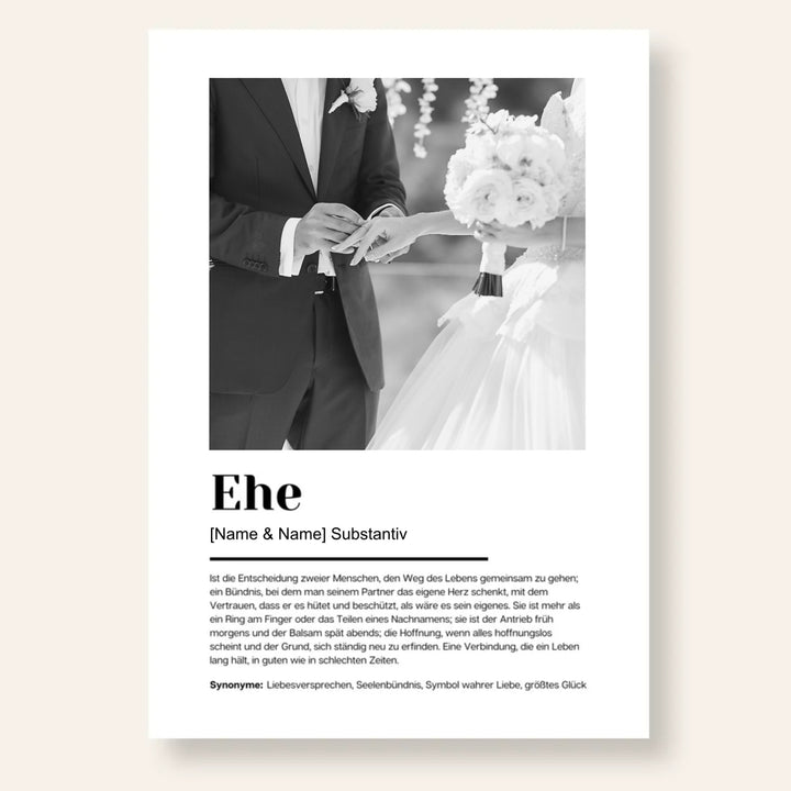 Fotoposter Definition EHE personalisiert