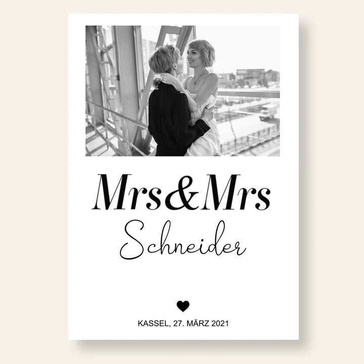 Fotoposter Mrs & Mrs 02 personalisiert