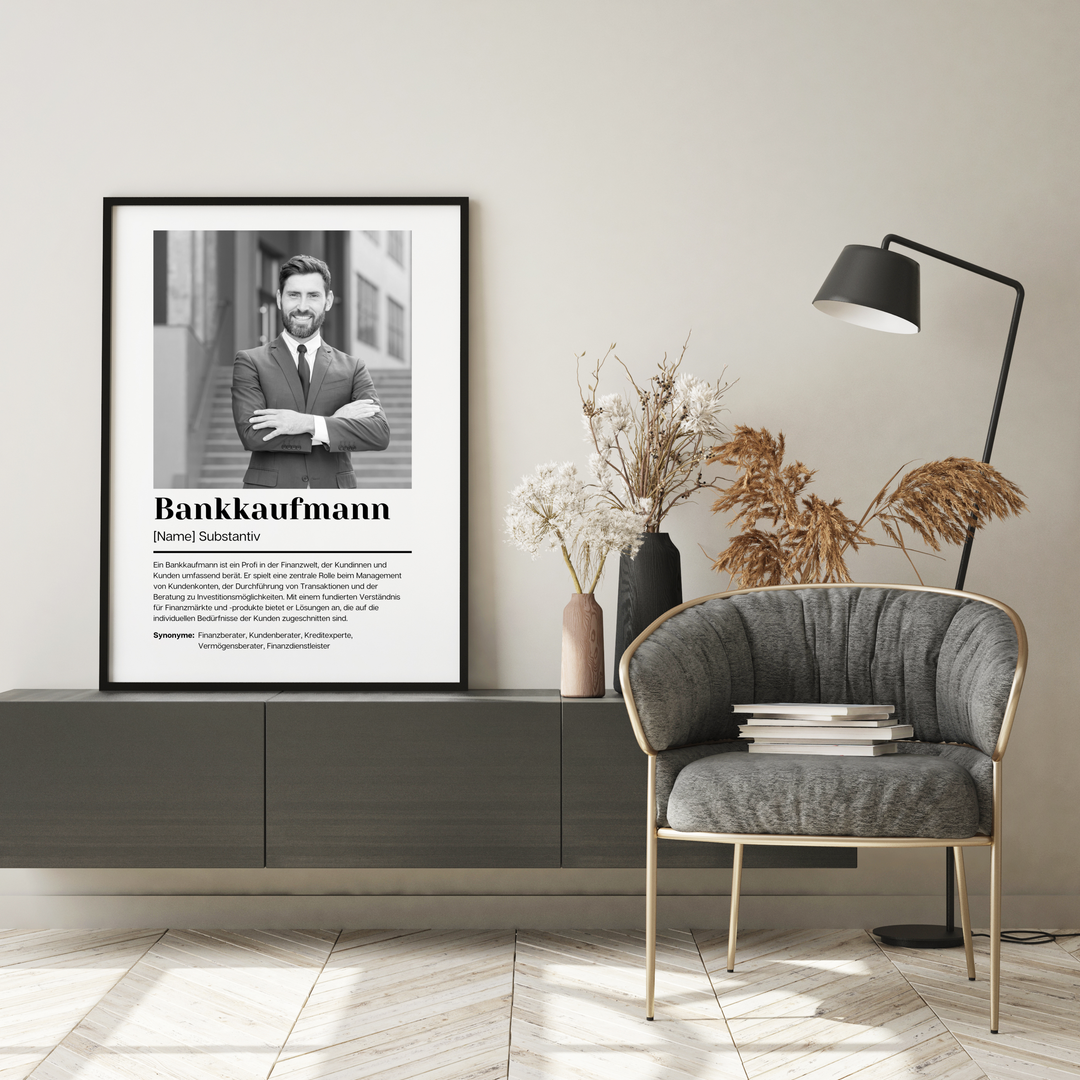 Fotoposter Definition BANKKAUFMANN personalisiert