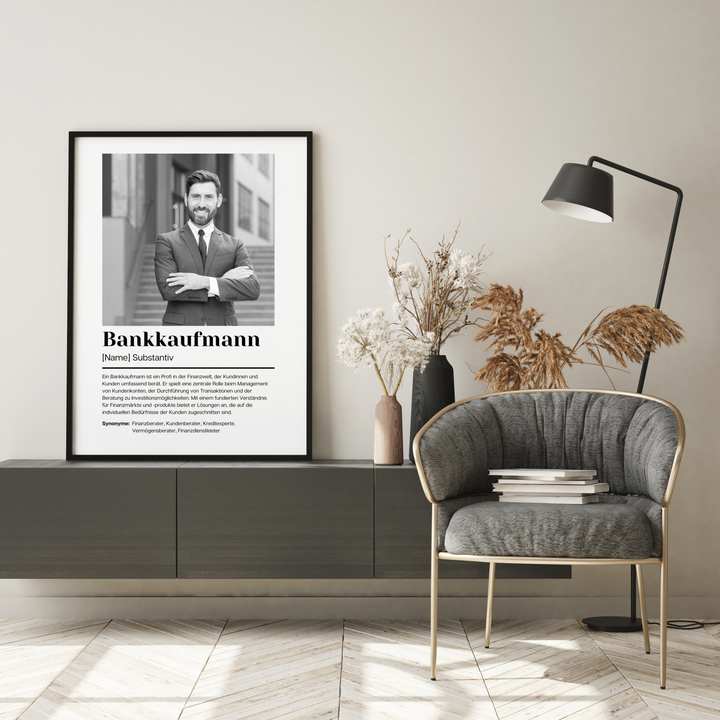 Fotoposter Definition BANKKAUFMANN personalisiert