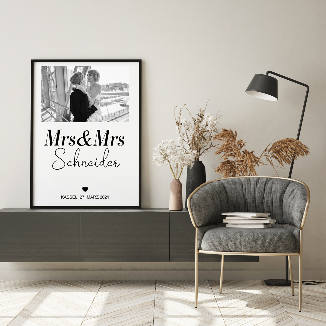 Fotoposter Mrs & Mrs 02 personalisiert