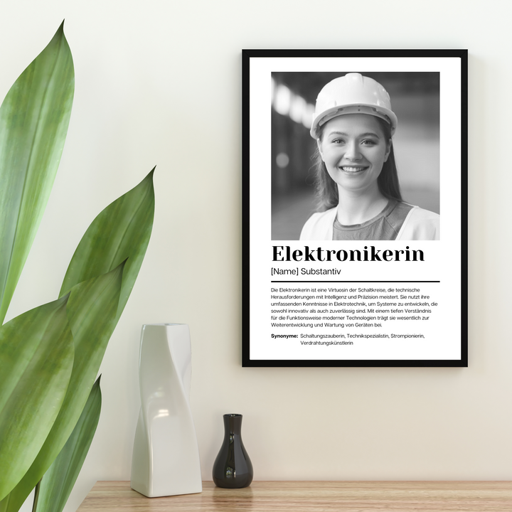 Fotoposter Definition ELEKTRONIKERIN personalisiert