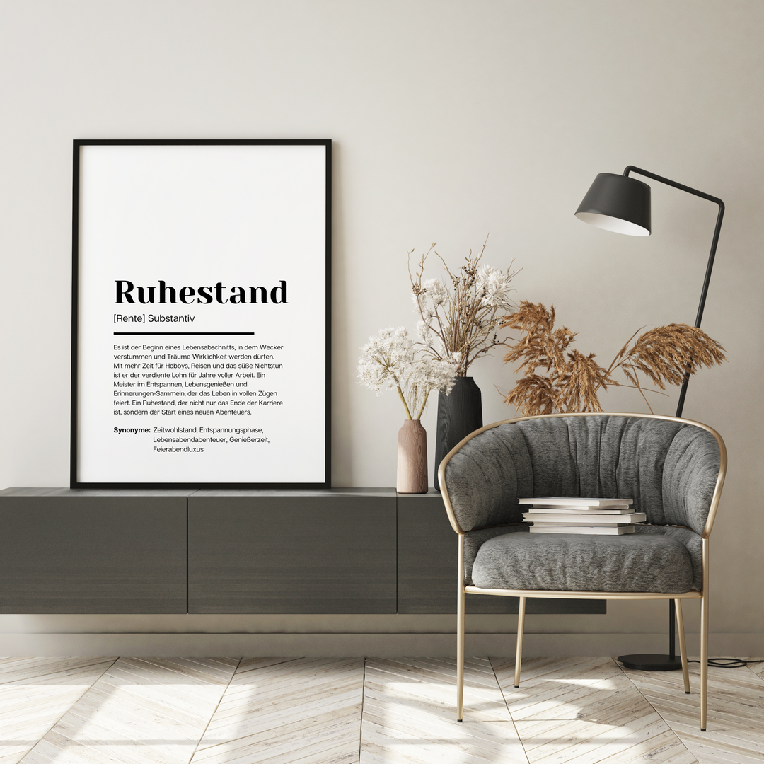 Poster Definition Ruhestand