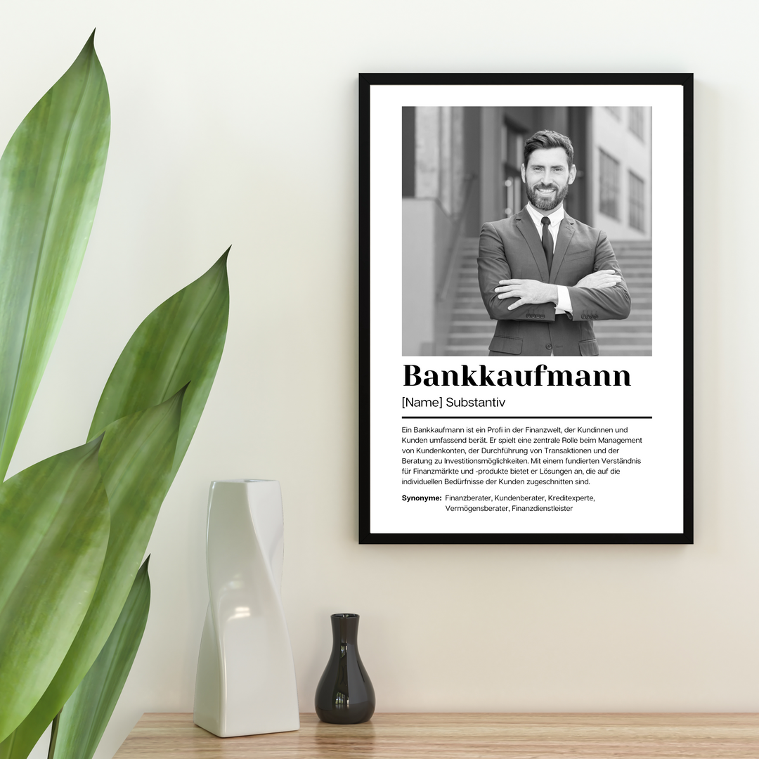 Fotoposter Definition BANKKAUFMANN personalisiert