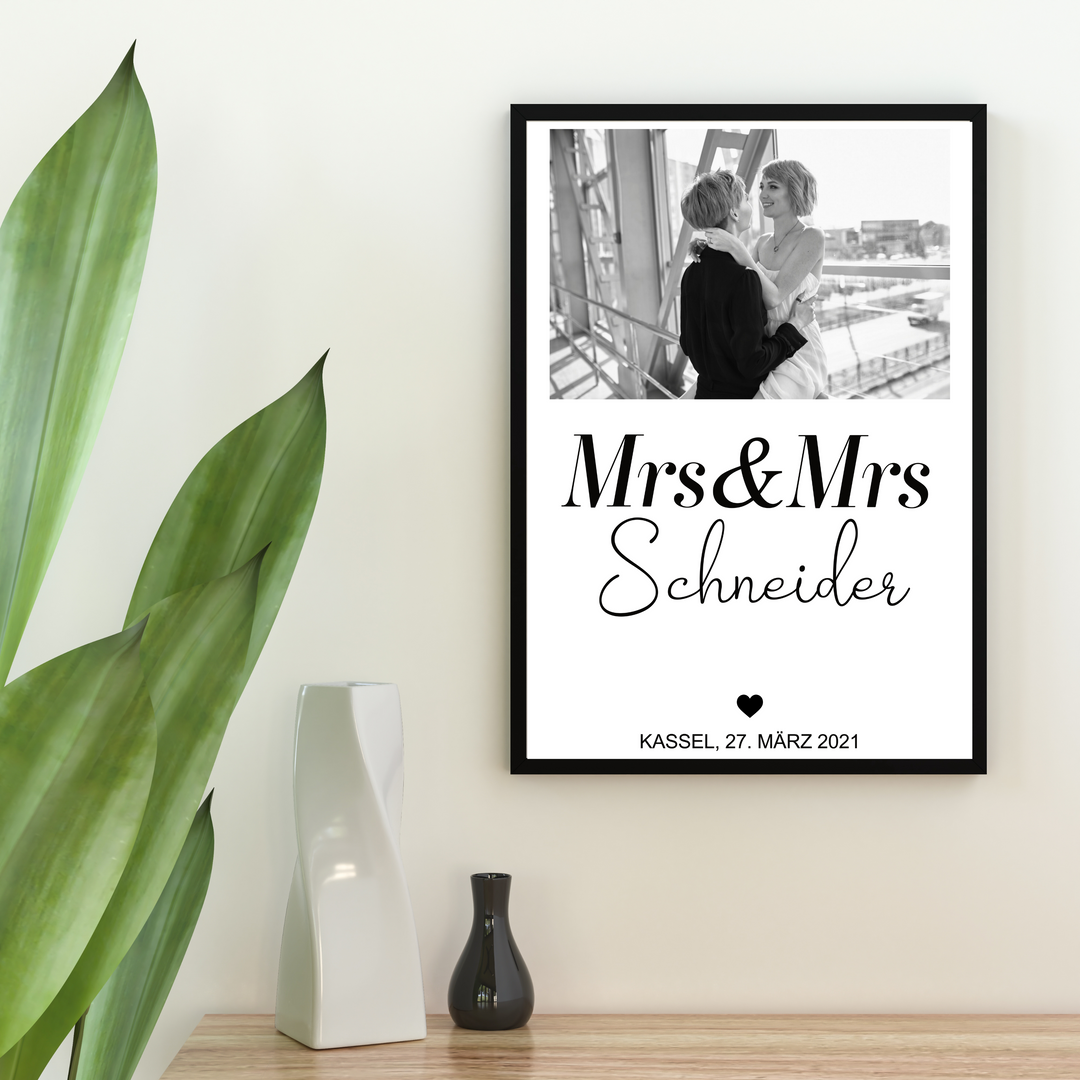 Fotoposter Mrs & Mrs 02 personalisiert