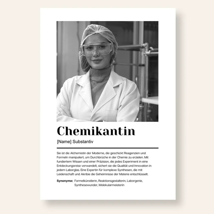 Fotoposter Definition CHEMIKANTIN personalisiert