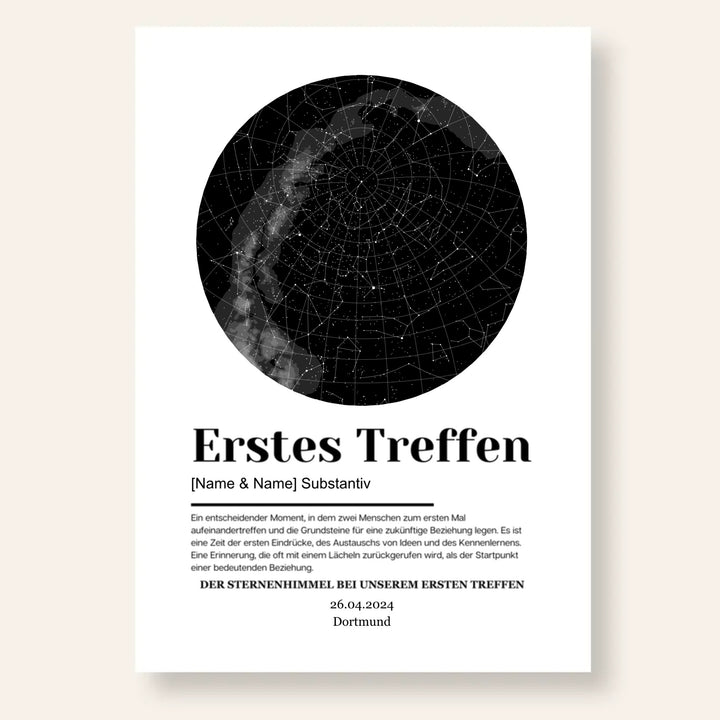 Sternenhimmel Poster Definition Erstes Treffen personalisiert