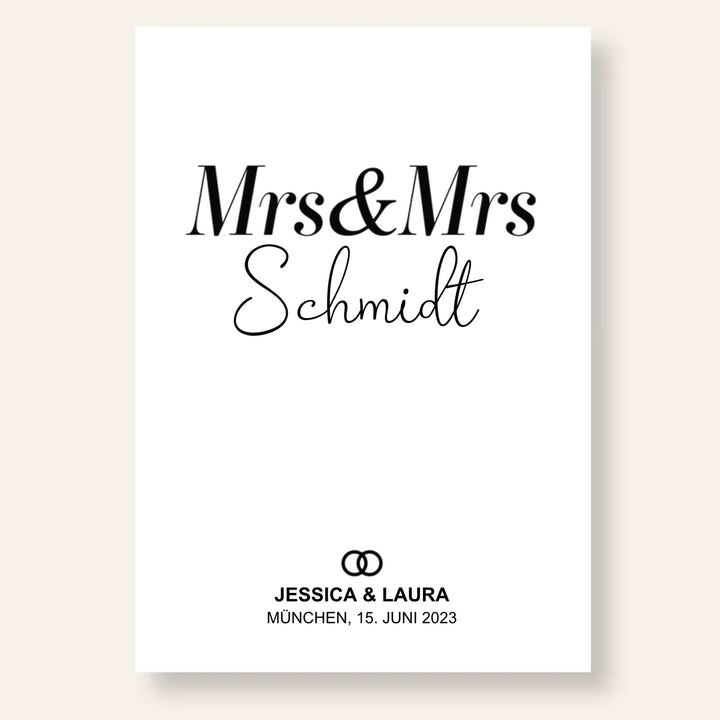 Poster Mrs & Mrs 01 personalisiert