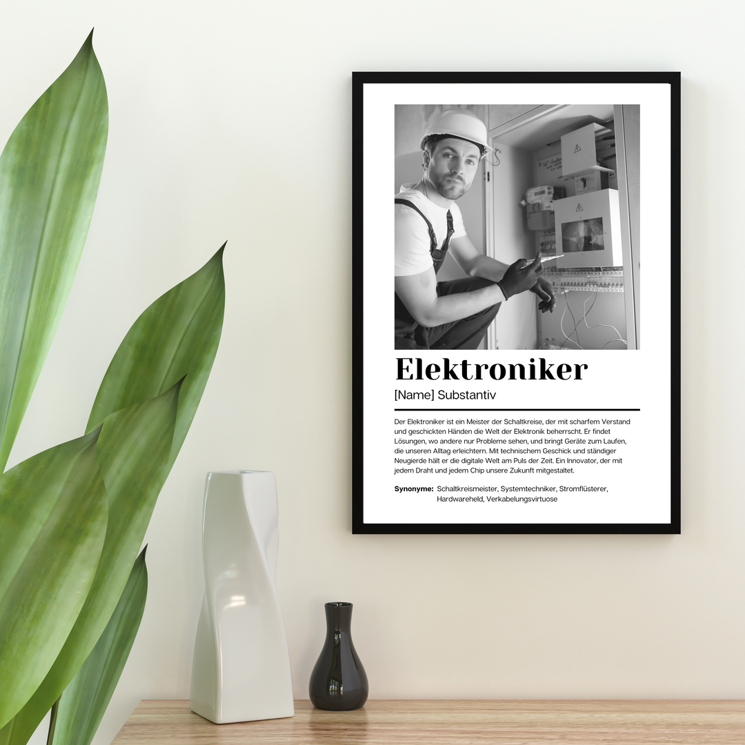 Fotoposter Definition ELEKTRONIKER personalisiert