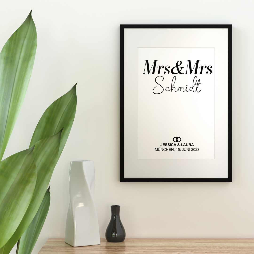 Poster Mrs & Mrs 01 personalisiert