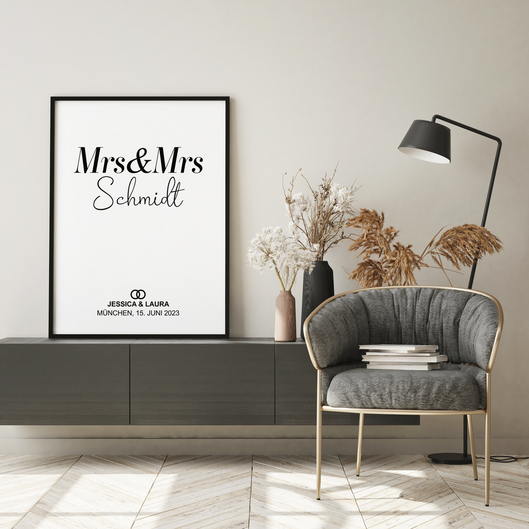 Poster Mrs & Mrs 01 personalisiert