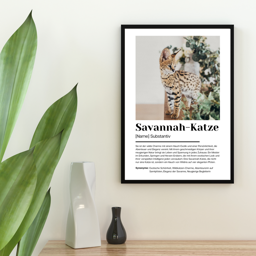 Fotoposter Definition Savannah-Katze personalisiert