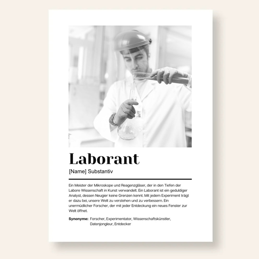 Fotoposter Definition LABORANT personalisiert