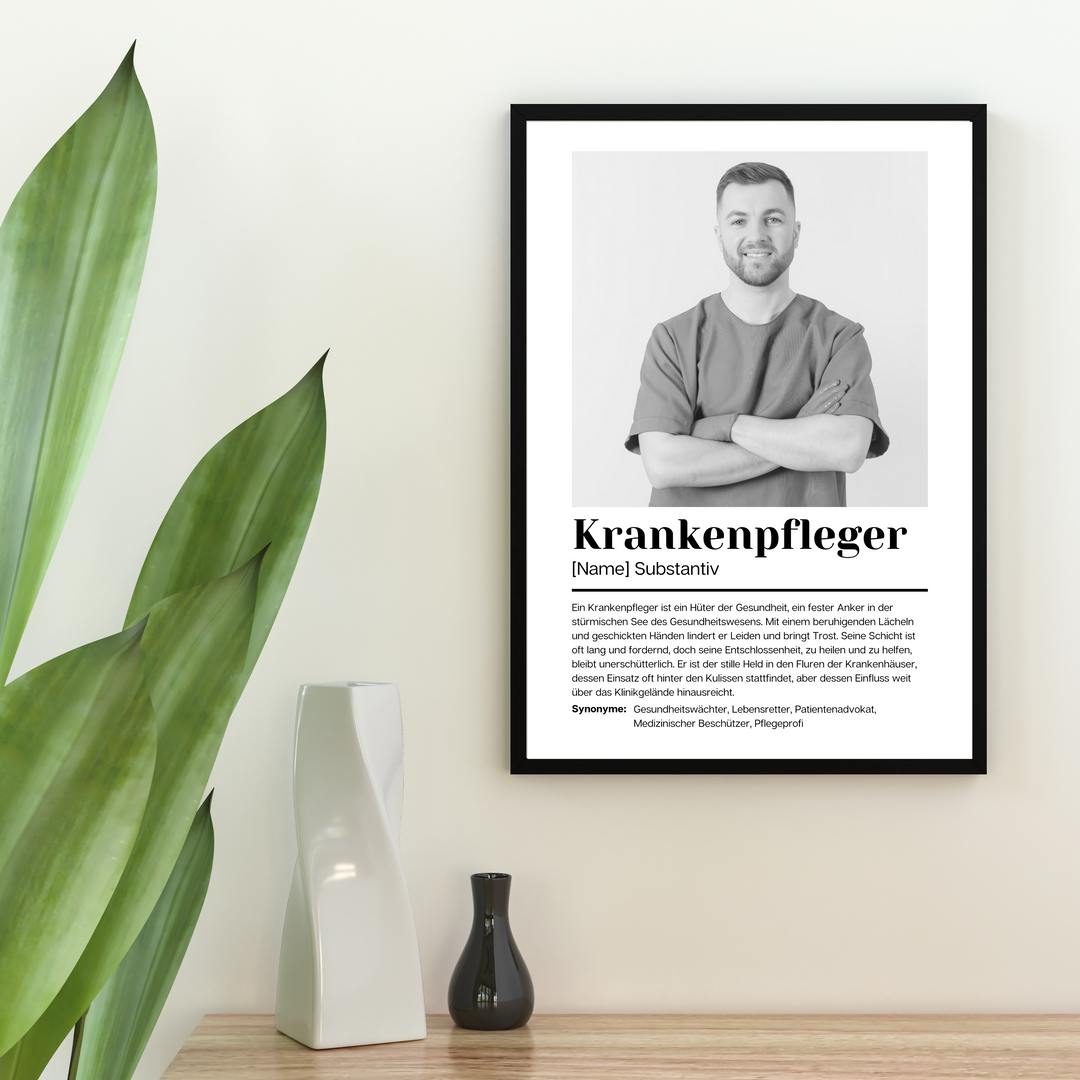 Fotoposter Definition KRANKENPFLEGER personalisiert