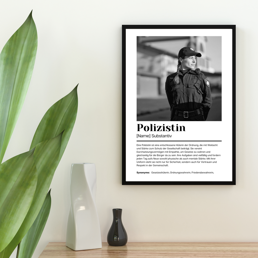 Fotoposter Definition POLIZISTIN personalisiert