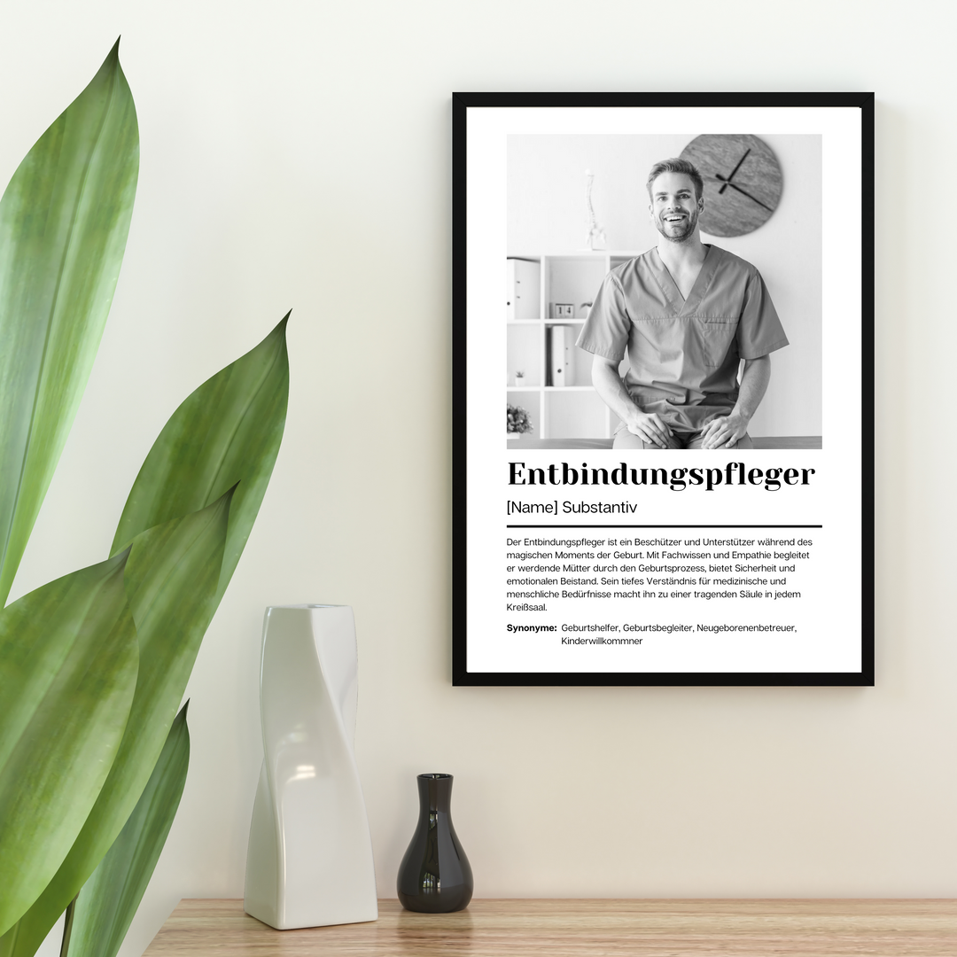 Fotoposter Definition ENTBINDUNGSPFLEGER personalisiert