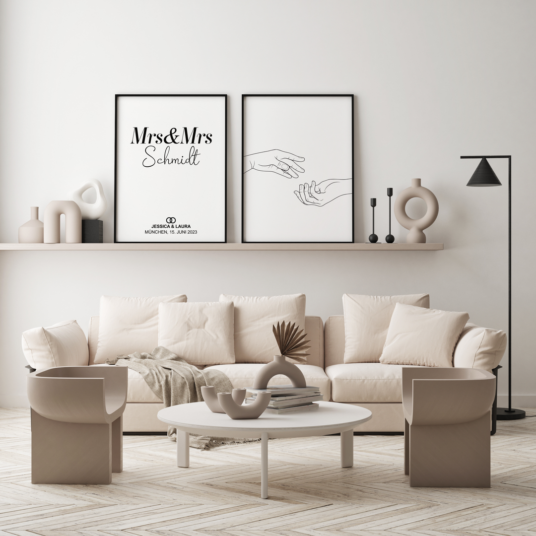 Poster Mrs & Mrs 01 personalisiert