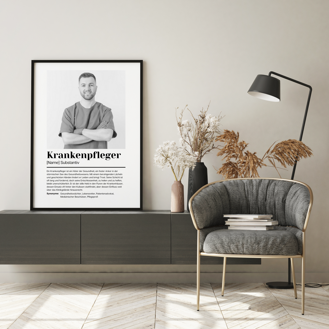 Fotoposter Definition KRANKENPFLEGER personalisiert