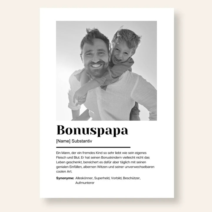 Fotoposter Definition BONUSPAPA personalisiert