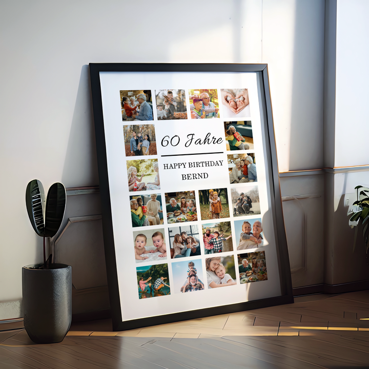 Fotocollage 60. Geburtstag personalisiert