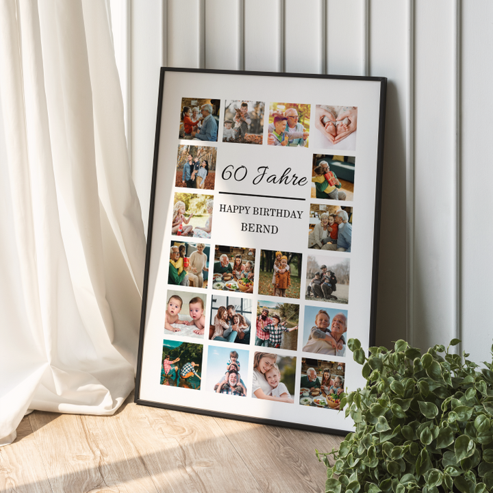 Fotocollage 60. Geburtstag personalisiert