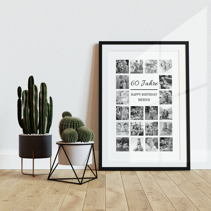 Fotocollage 60. Geburtstag personalisiert