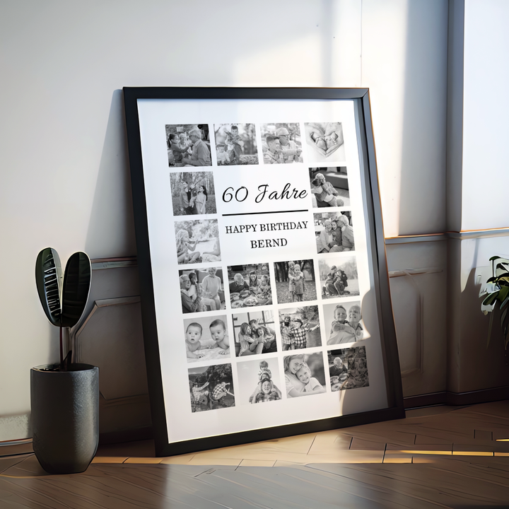 Fotocollage 60. Geburtstag personalisiert