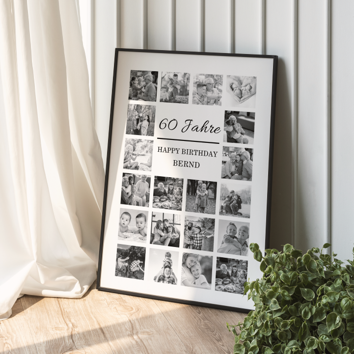 Fotocollage 60. Geburtstag personalisiert