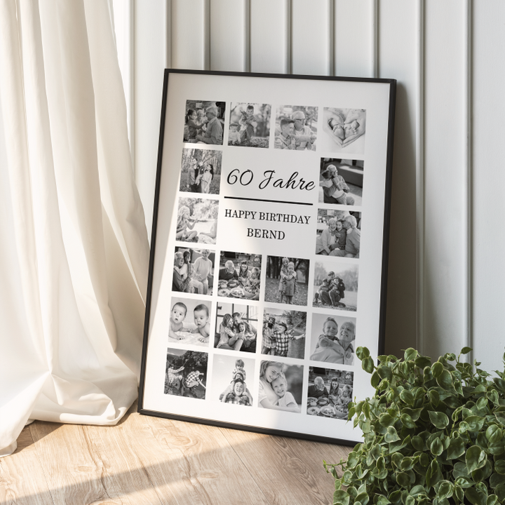 Fotocollage 60. Geburtstag personalisiert