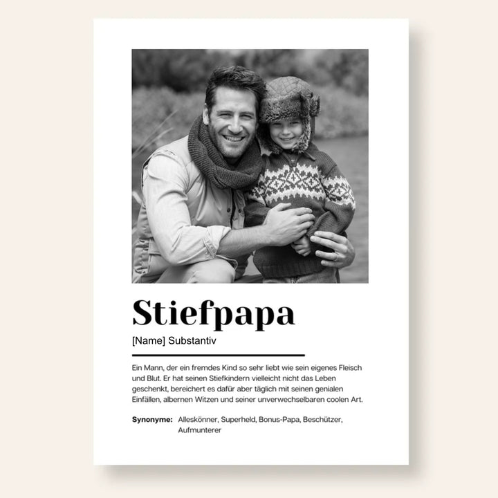Fotoposter Definition STIEFPAPA personalisiert