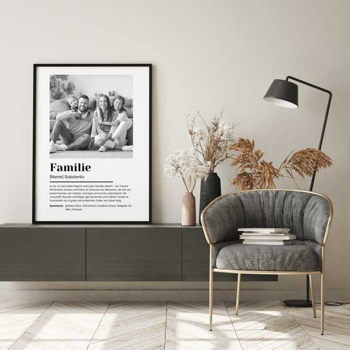 Fotoposter Definition FAMILIE personalisiert