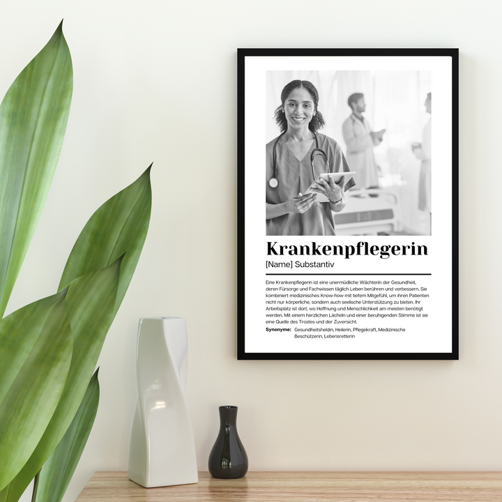 Fotoposter Definition KRANKENPFLEGERIN personalisiert