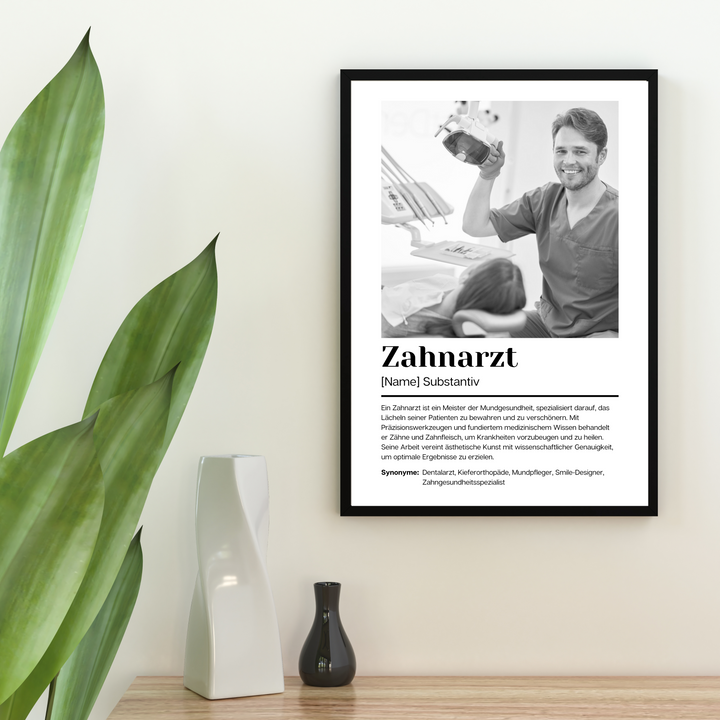 Fotoposter Definition ZAHNARZT personalisiert