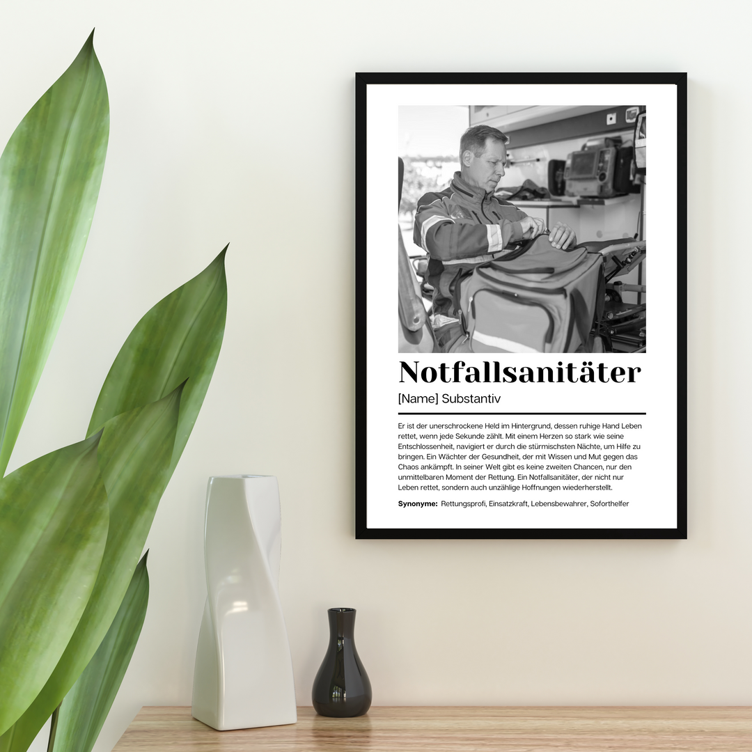 Fotoposter Definition NOTFALLSANITÄTER personalisiert