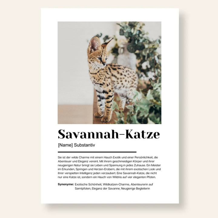 Fotoposter Definition Savannah-Katze personalisiert