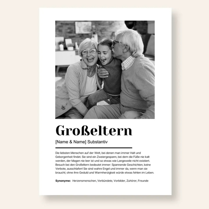 Fotoposter Definition GROSSELTERN personalisiert