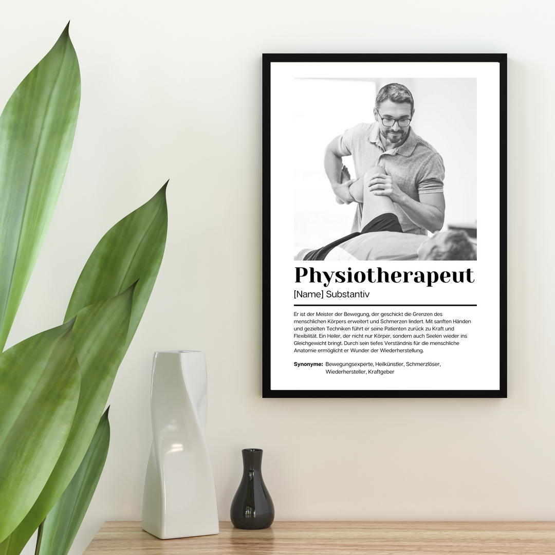 Fotoposter Definition PHYSIOTHERAPEUT personalisiert