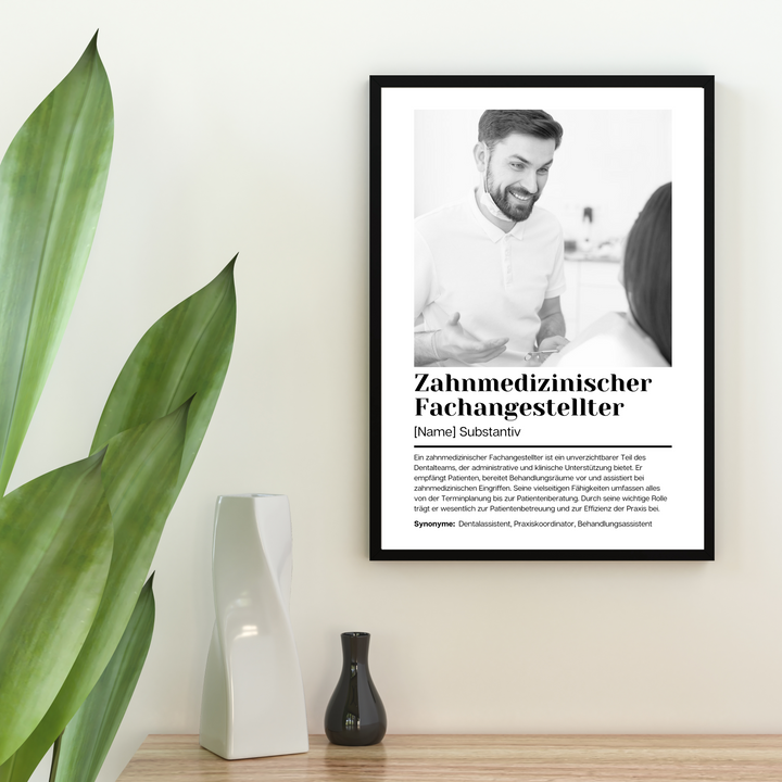 Fotoposter Definition ZAHNMEDIZINISCHER FACHANGESTELLTER personalisiert