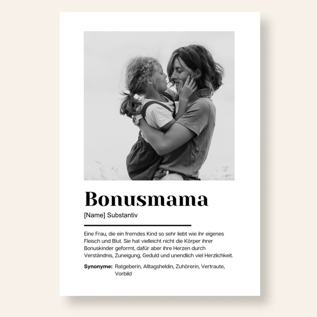 Fotoposter Definition BONUSMAMA personalisiert