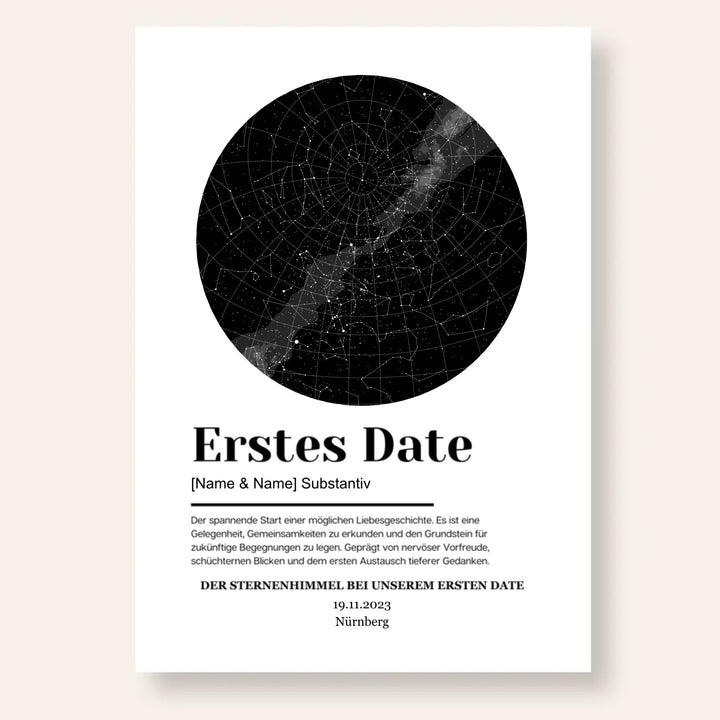 Sternenhimmel Poster Definition Erstes Date personalisiert