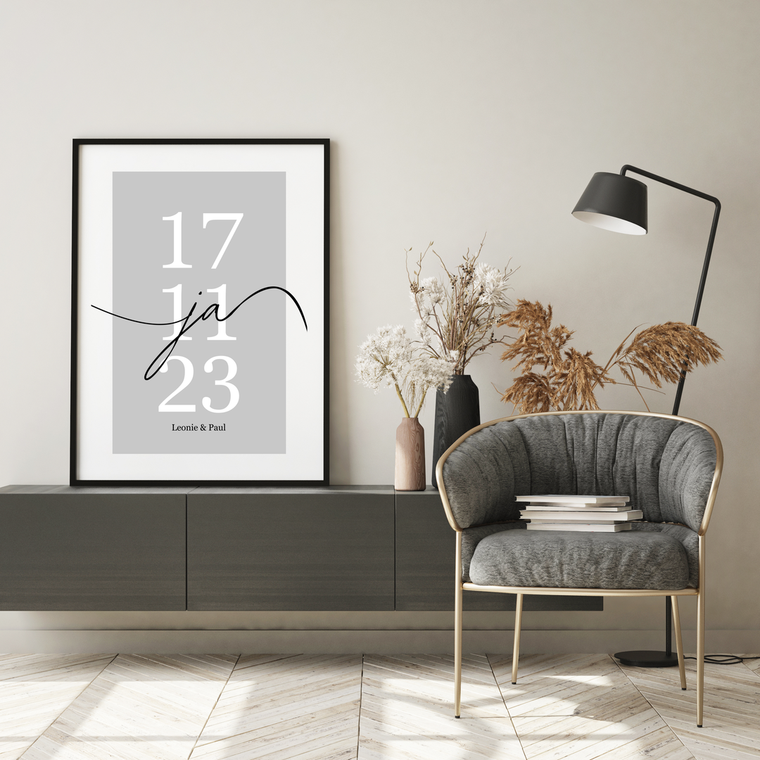 Poster Hochzeitsdatum personalisiert