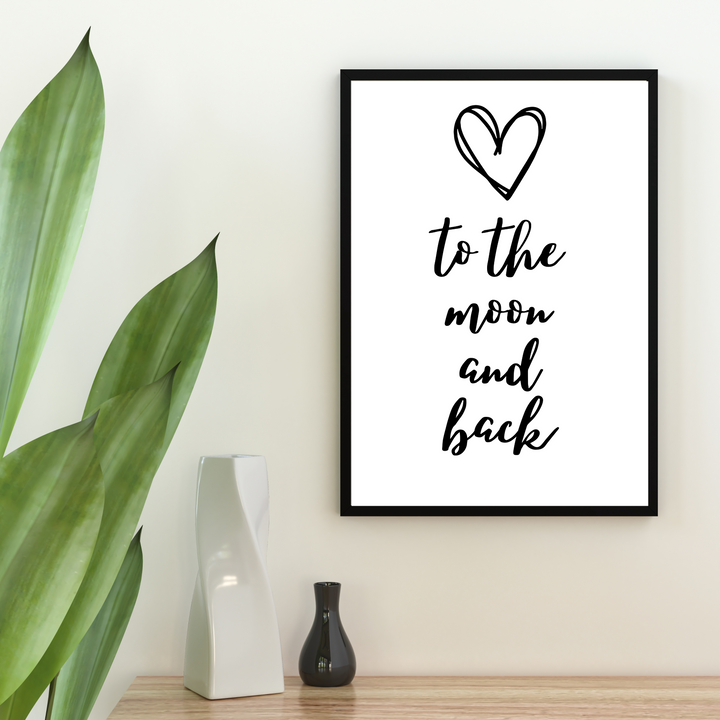 Love to the moon and back Spruch Poster