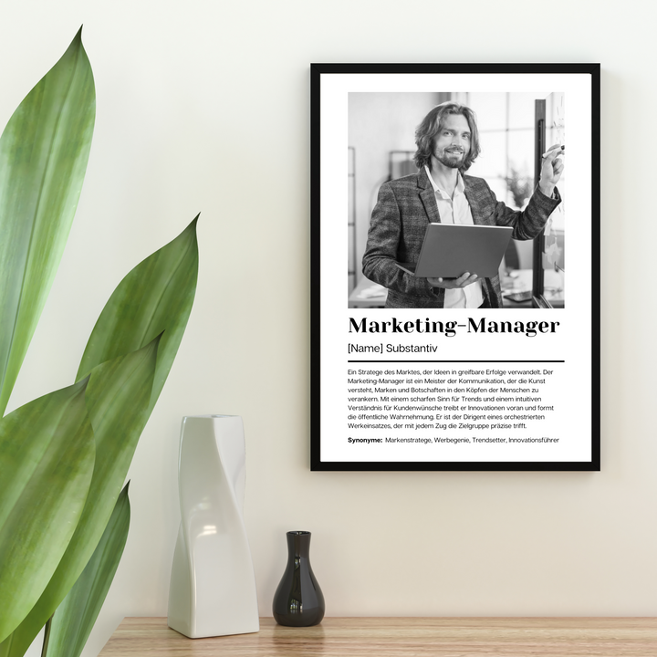 Fotoposter Definition MARKETING-MANAGER personalisiert